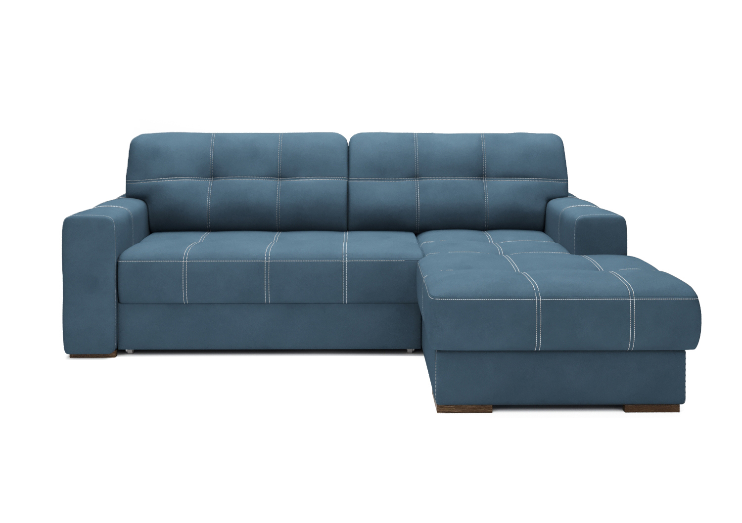 Барни, угловой диван, Mocka 15 ткань Искусственная замша цвет Синий механизм трансформации Дельфин изображение 3