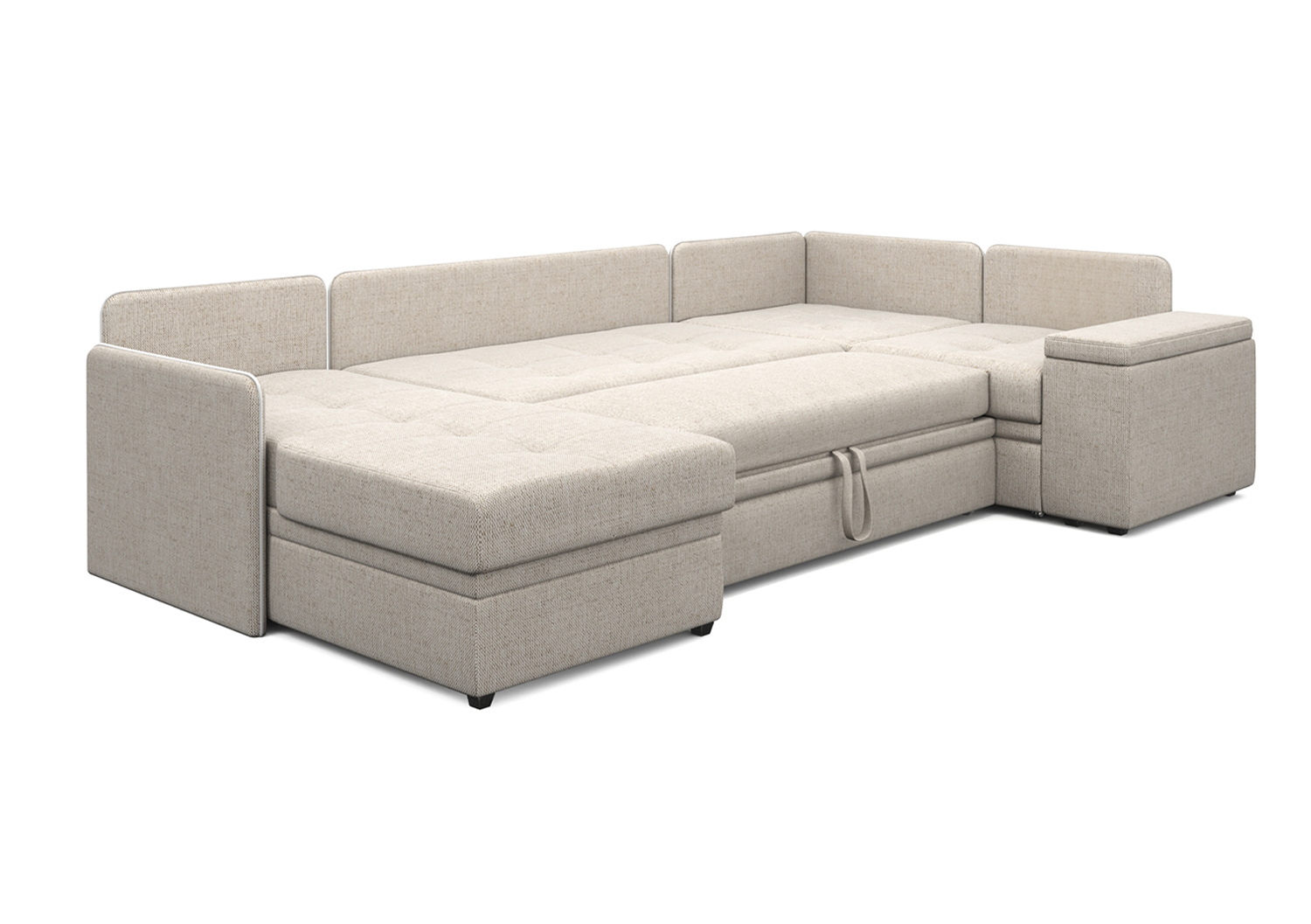Летти, модульный диван, Clarins 130 ткань Букле цвет Бежевый механизм трансформации Дельфин изображение 5