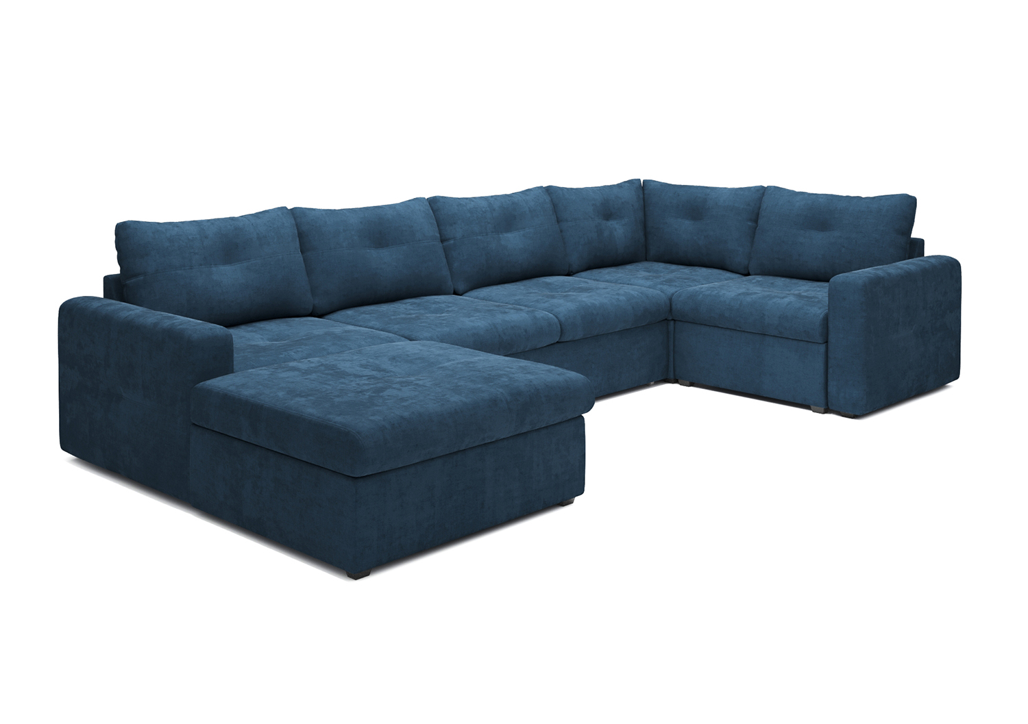 Турин, модульный диван, Fly 13 ткань Микровелюр цвет Синий механизм трансформации Дельфин изображение 3