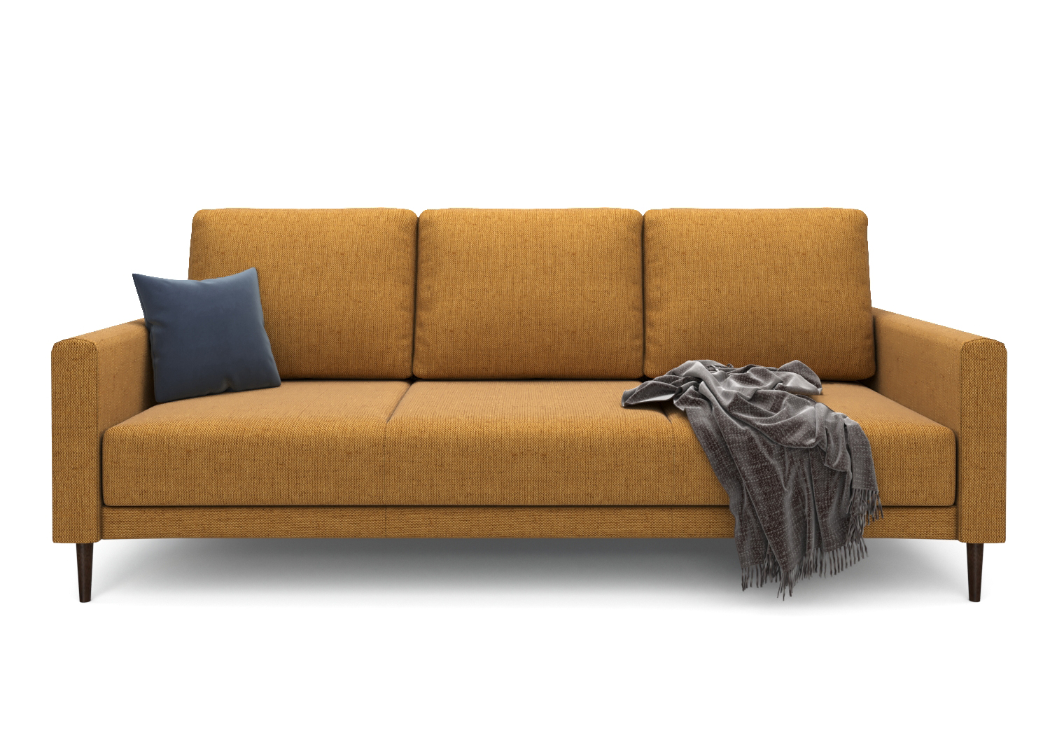 Ричи, прямой диван, Mys 560 ткань Рогожка цвет Желтый механизм трансформации Пантограф