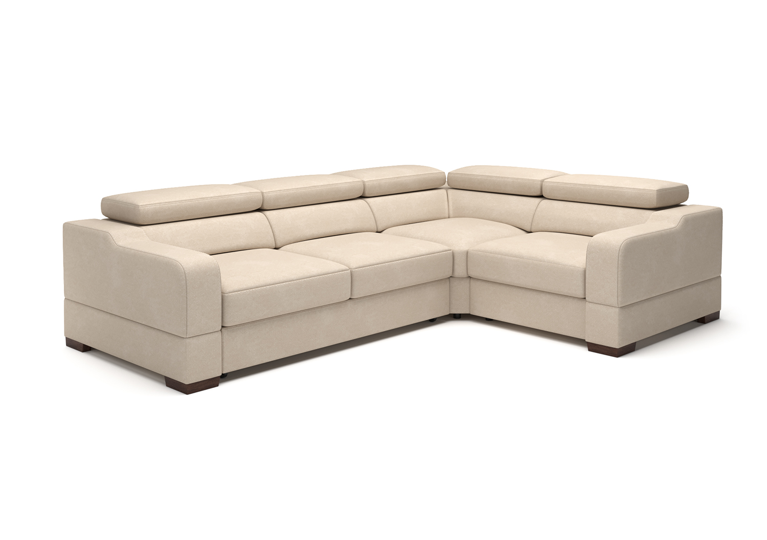 Денвер, угловой диван, Mocka 36 ткань Искусственная замша цвет Бежевый механизм трансформации Высоковыкатной изображение 2