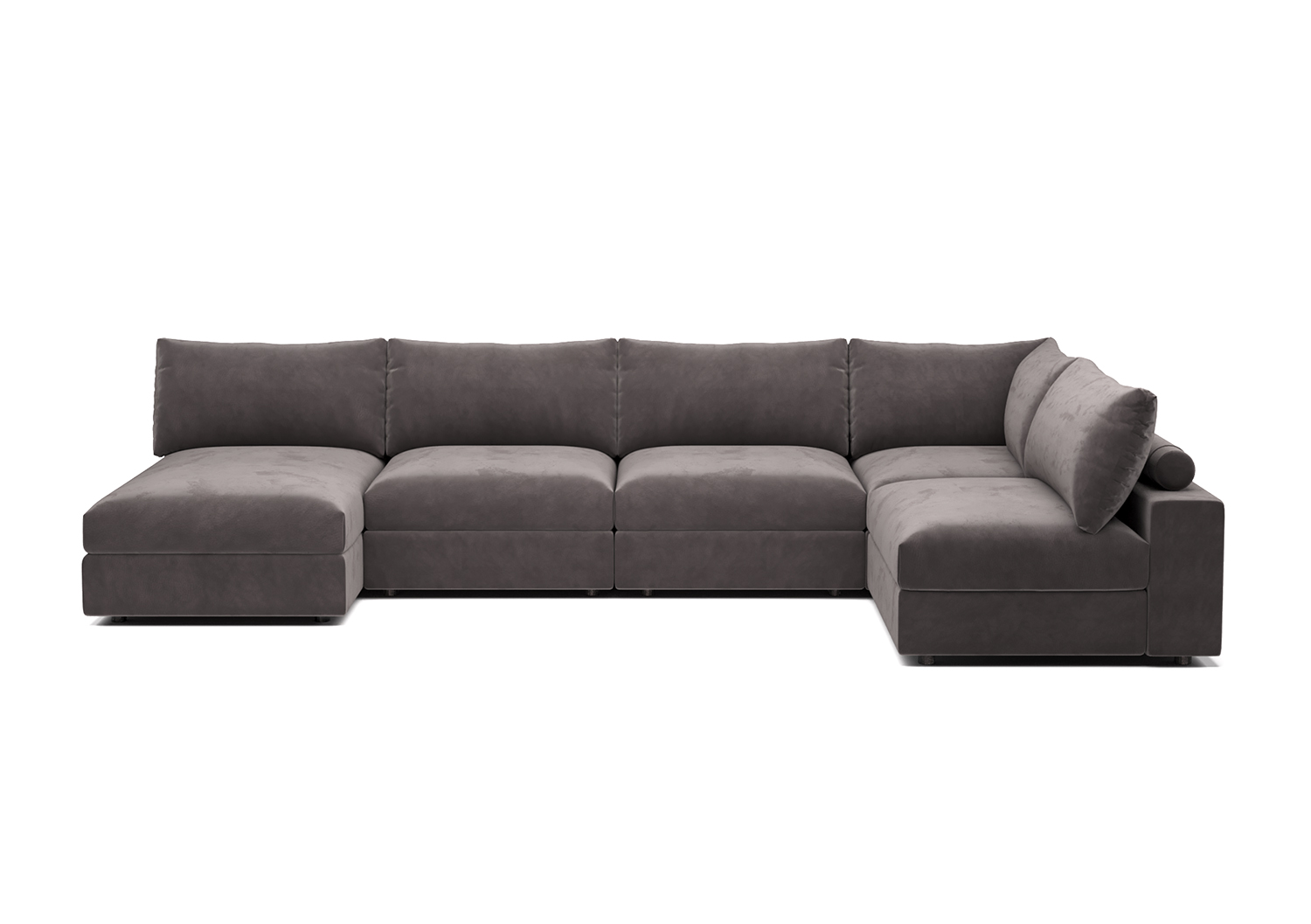 Таити, модульный диван, Bella 42 ткань Микровелюр цвет Серый механизм трансформации Без механизма изображение 2