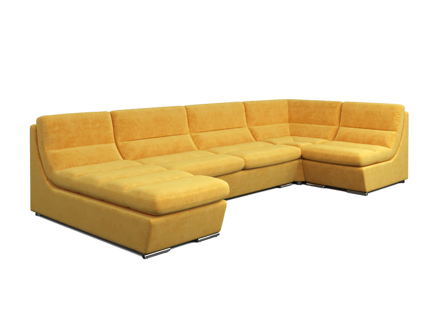 Палермо, модульный диван, Medok 11 pln ткань Шенилл цвет Желтый механизм трансформации Дельфин