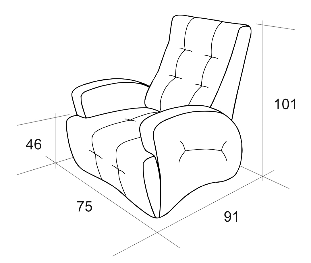 Кресло размеры чертеж