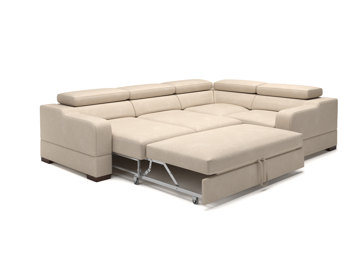 Денвер, угловой диван, Mocka 36 ткань Искусственная замша цвет Бежевый механизм трансформации Высоковыкатной изображение 7