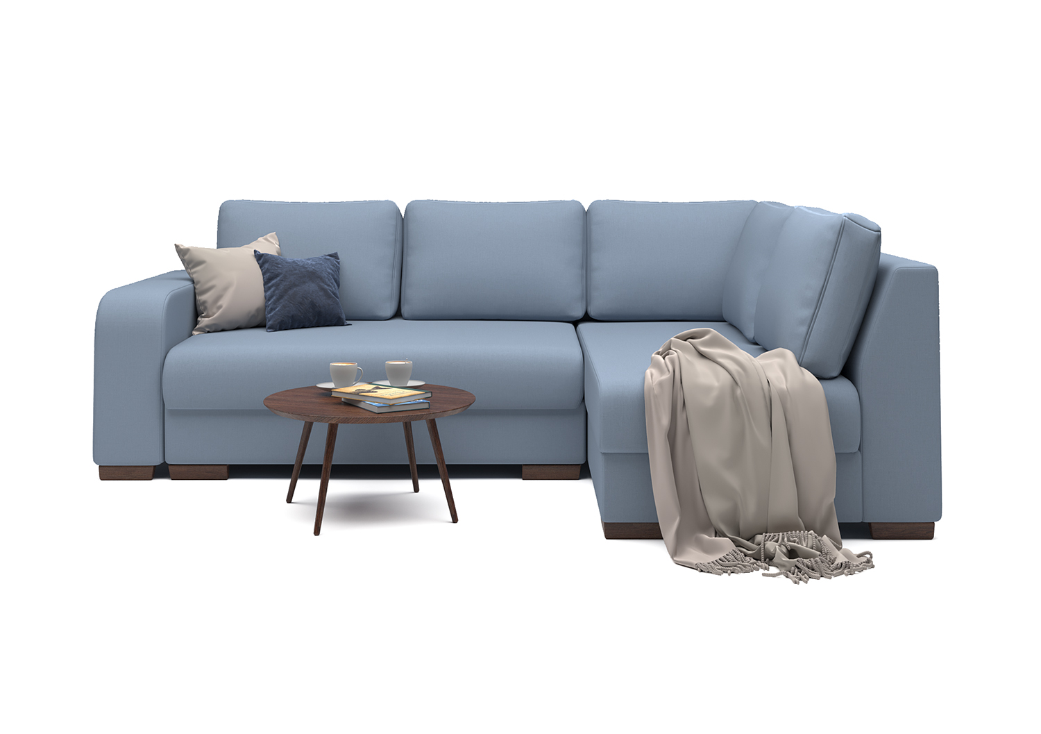 Лондон, угловой диван, Club 28 ткань Искусственная замша цвет Голубой механизм трансформации Пума изображение 3