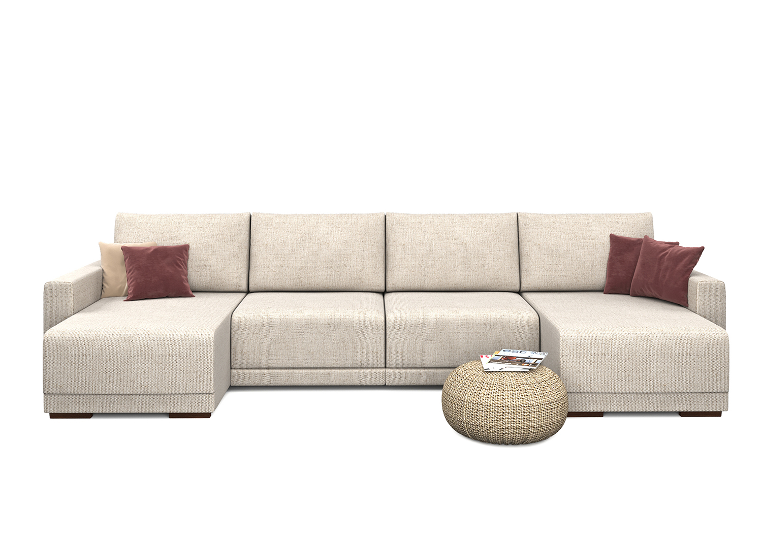 Мартин, модульный диван, Status 02 ткань Шенилл цвет Белый механизм трансформации Еврокнижка изображение 3