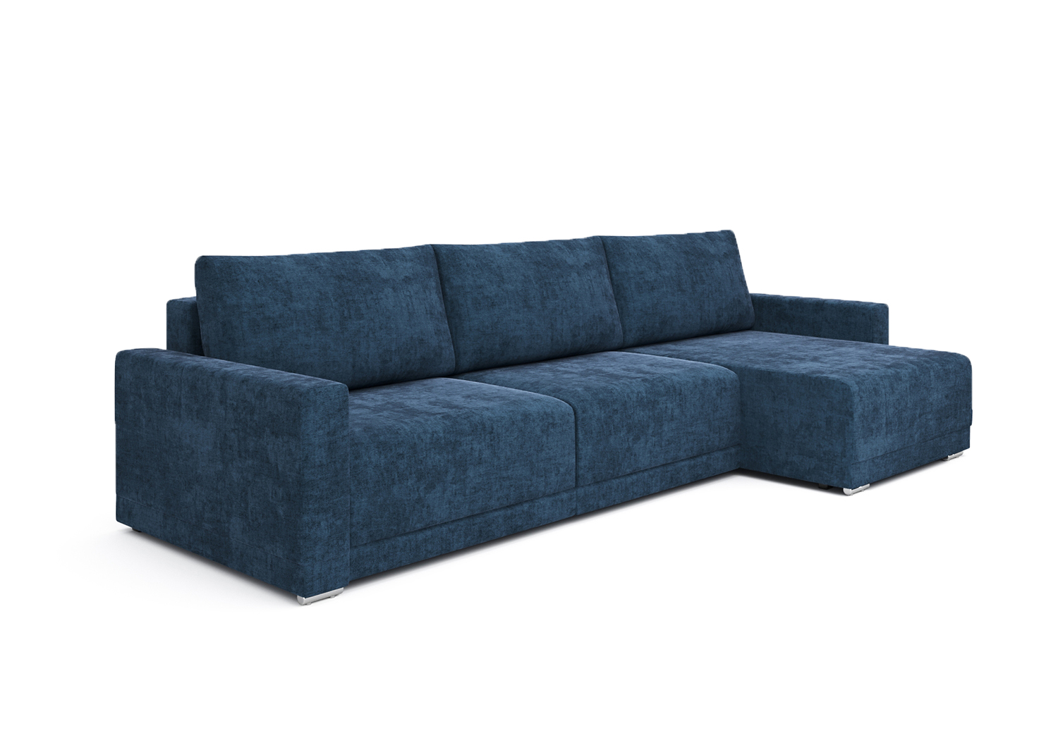 Мартин, угловой диван, Lambi 18 ткань Микровелюр цвет Синий механизм трансформации Еврокнижка