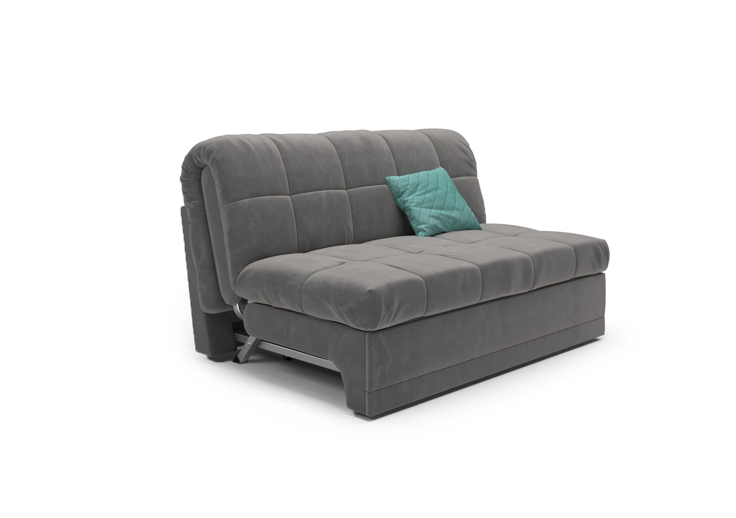 Ллойд, прямой диван, Velutto 32 ткань Микровелюр цвет Серый механизм трансформации Аккордеон