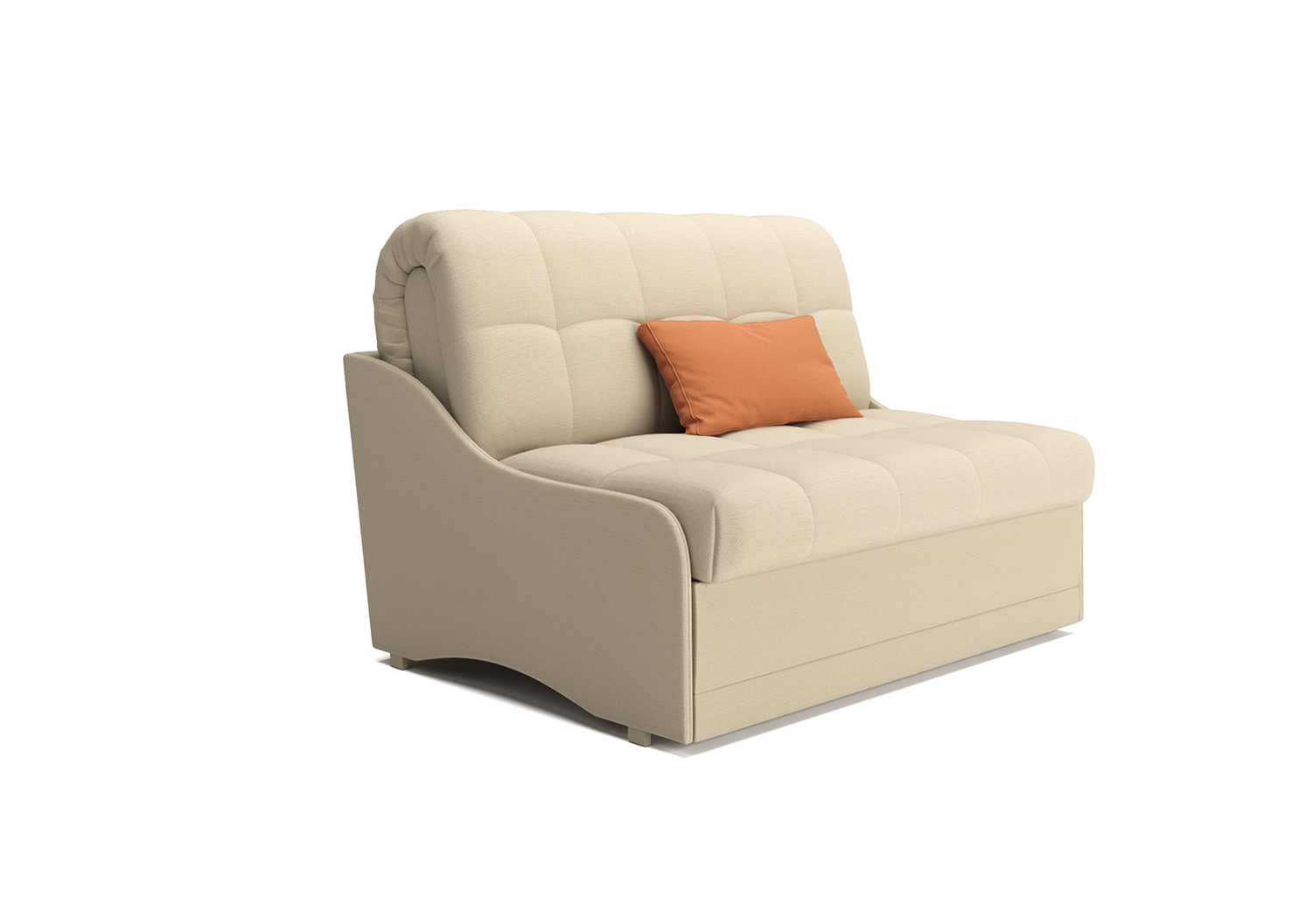 Скай, прямой диван, Velutto 17 ткань Микровелюр цвет Бежевый механизм трансформации Аккордеон
