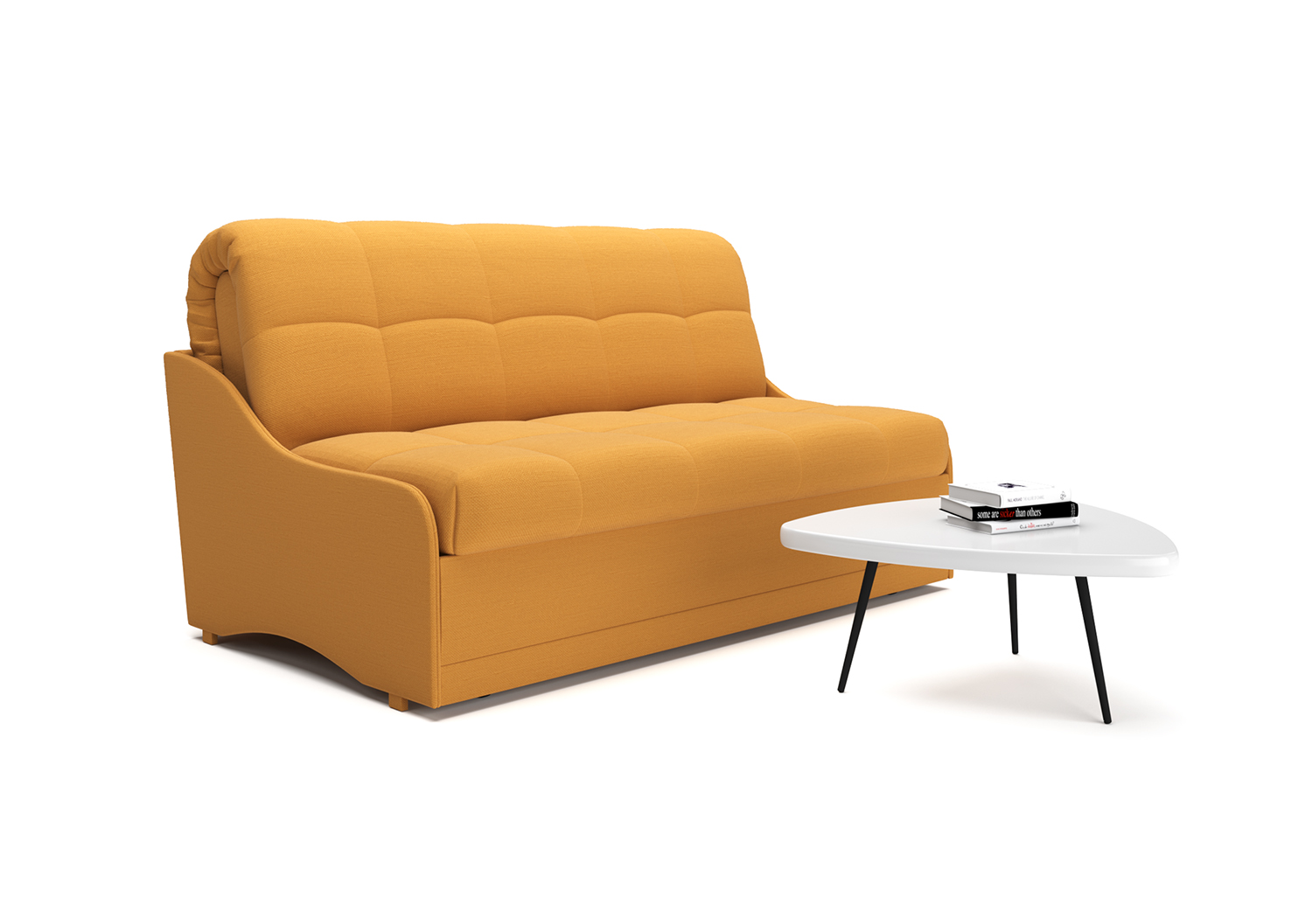 Скай, прямой диван, Prima peach ткань Микровелюр цвет Желтый механизм трансформации Аккордеон