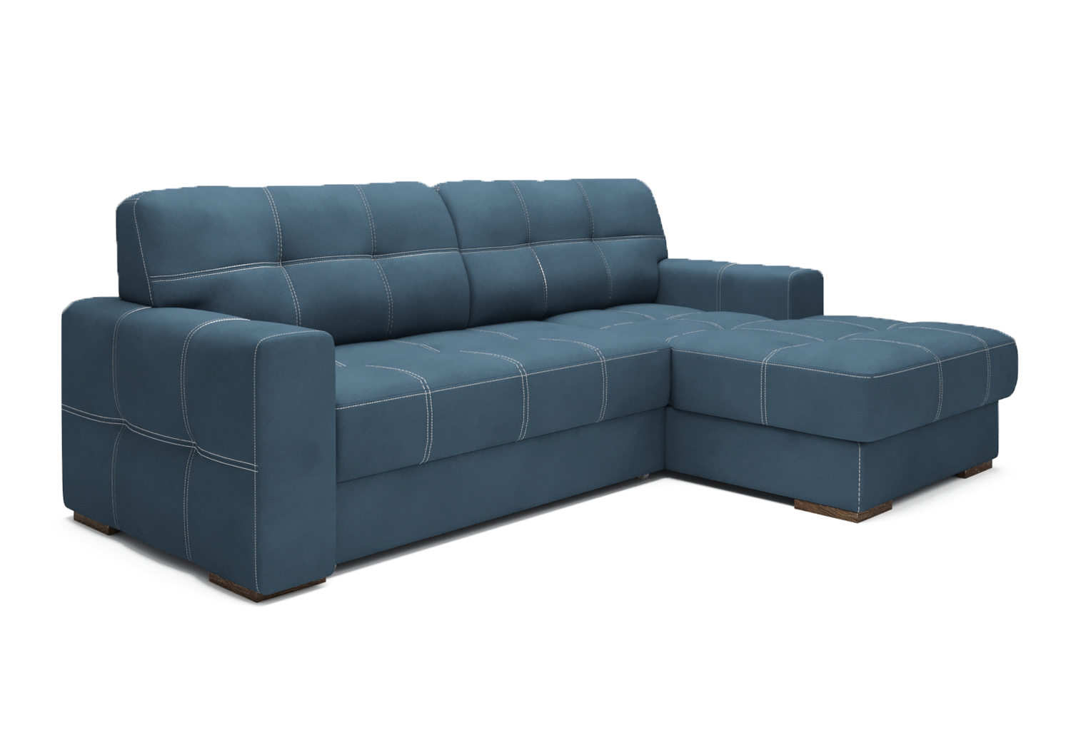 Барни, угловой диван, Mocka 15 ткань Искусственная замша цвет Синий механизм трансформации Дельфин изображение 2