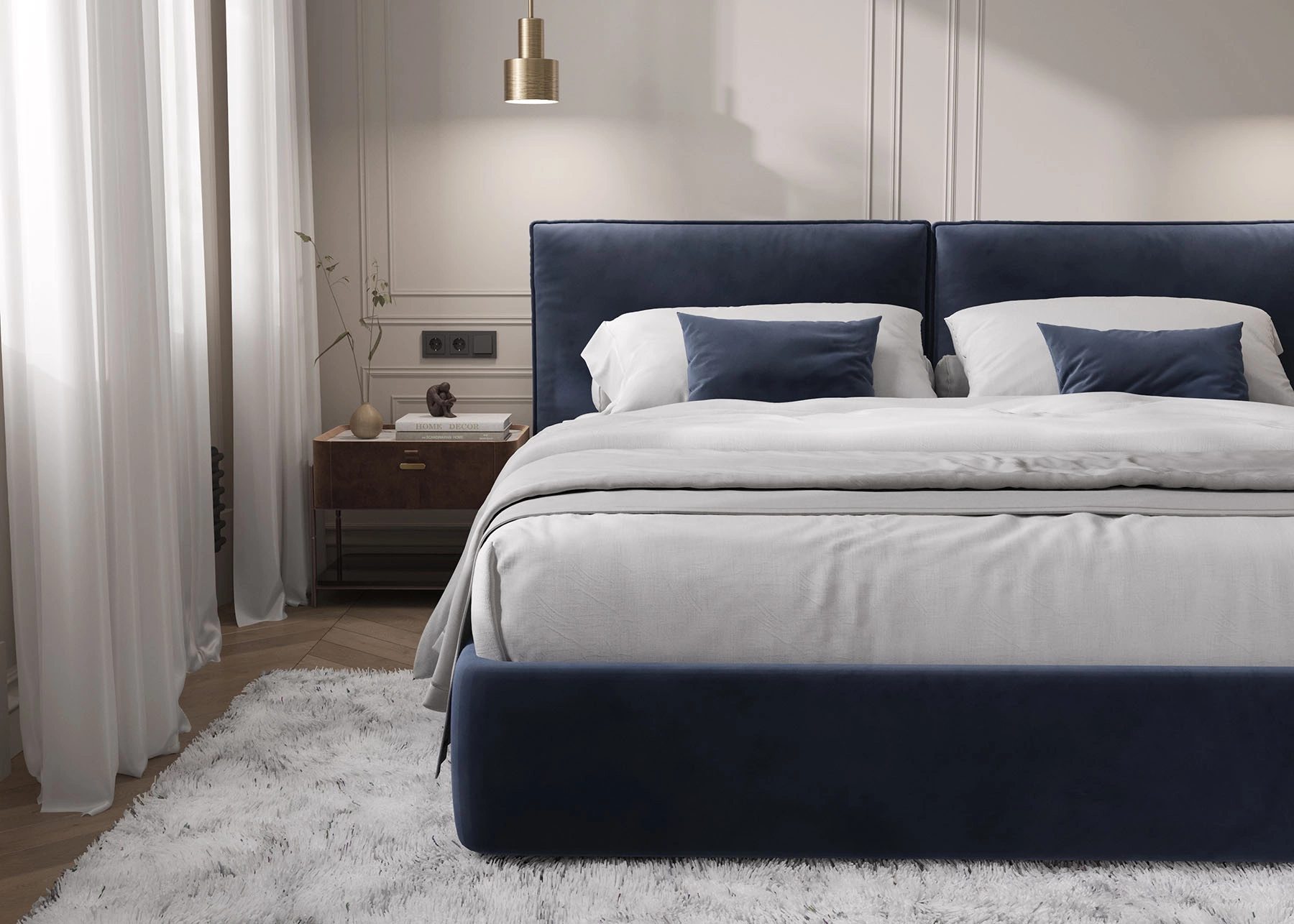 Моне, кровать с подъёмным механизмом, Latifa harbor blue