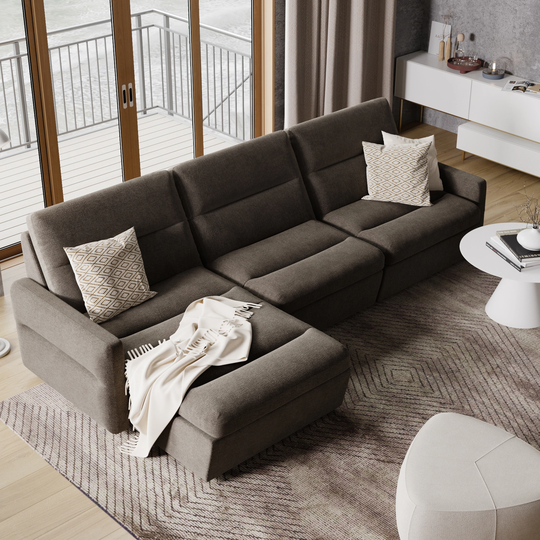 Неаполь, угловой диван, Mys 925 цвет коричневый ширина 330 см купить винтернет-магазин Geniuspark Ru Москва