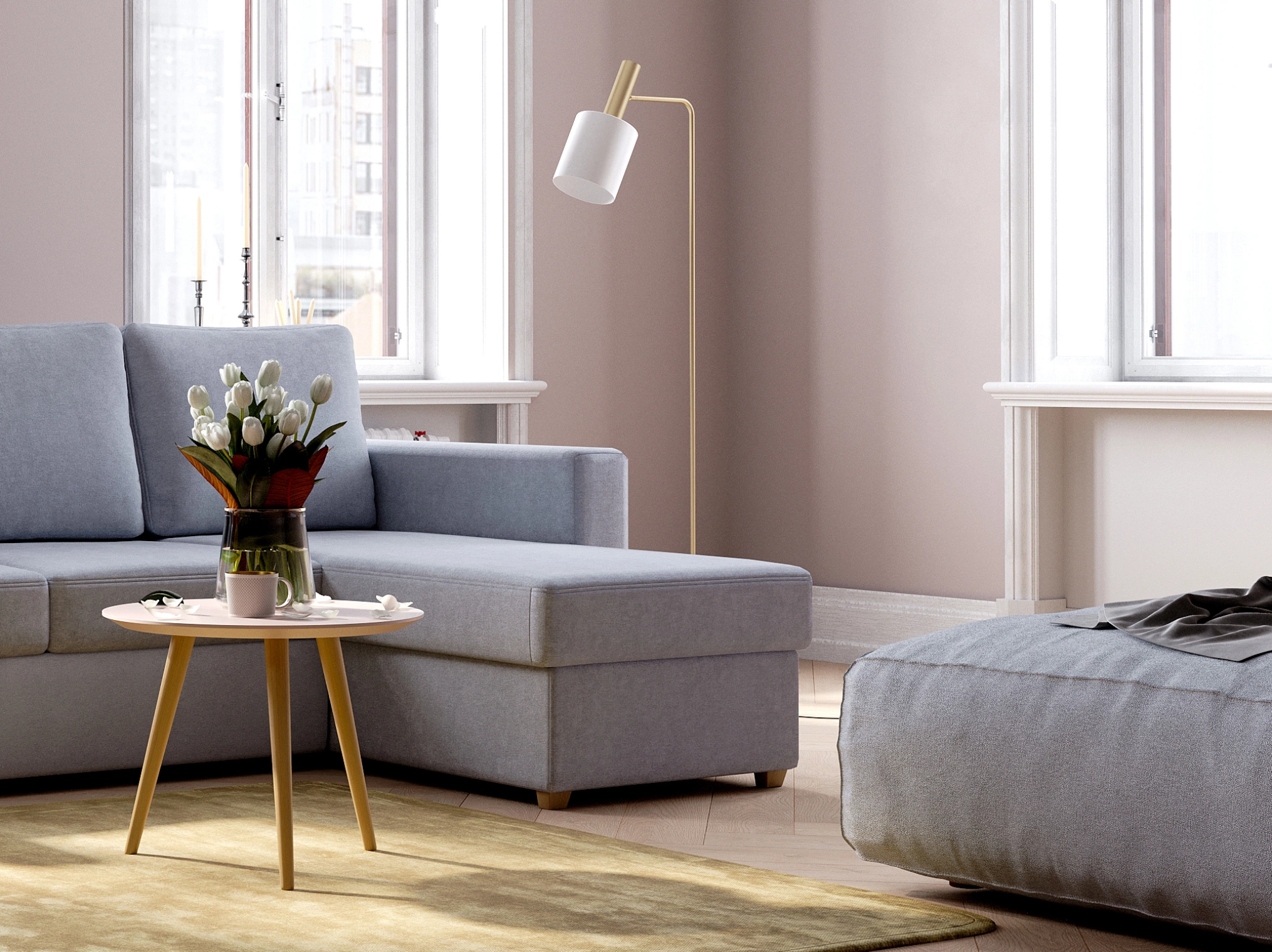 Фит, диван с оттоманкой, Michele 511